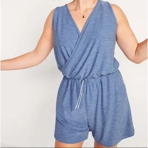 Old Navy | Blue Cross Front V-neck Breathe Romper